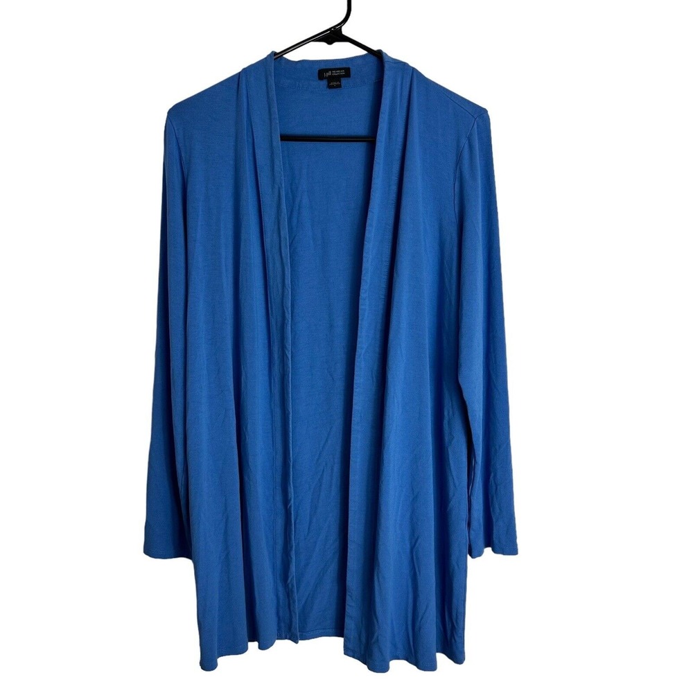 J Jill Wearever Collection Cardigan Womens Small Blue Open Front Knit‎ Stretch